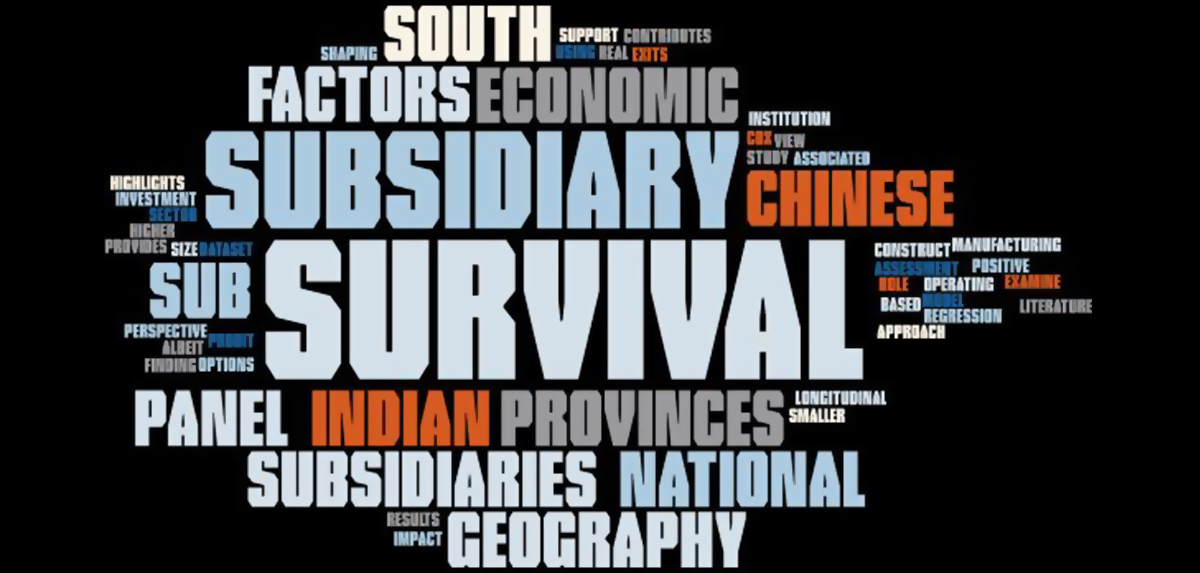 Assessment of Overseas Subsidiary Survival in Chinese Provinces:  A Longitudinal Study of Indian Multinationals